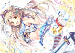 Rule 34 | 10s, 1girl, bow, brown eyes, brown hair, cymbals, drum, hair bow, instrument, long hair, looking at viewer, love live!, love live! school idol festival, love live! school idol project, minami kotori, minami kotori (bird), miwabe sakura, open mouth, side ponytail, simple background, smile, solo