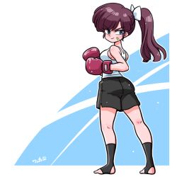Rule 34 | 1girl, ass, barefoot, boxing gloves, breasts, long hair, ponytail, ranma 1/2, solo, tagme, wanta (futoshi)