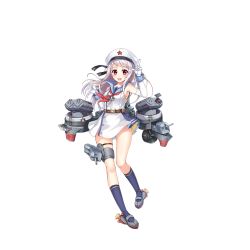Rule 34 | 1girl, alternate costume, anchor, artist request, belt, blue socks, changchun (warship girls r), elbow gloves, full body, gloves, hands up, hat, hat ribbon, kneehighs, long hair, mary janes, neckerchief, official art, propeller, red eyes, red star, remodel (warship girls r), reshitelny (warship girls r), ribbon, rigging, sailor hat, salute, shoes, socks, solo, star (symbol), thighhighs, thighs, transparent background, turret, two-finger salute, warship girls r, white gloves, white hair, wrist cuffs, zettai ryouiki