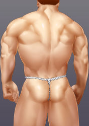 Rule 34 | 1boy, ass, ass focus, back, bara, boku no hero academia, endeavor (boku no hero academia), feet out of frame, from behind, fundoshi, head out of frame, highres, japanese clothes, male focus, male underwear, mature male, muscular, muscular male, p (pppppppppq), red hair, short hair, solo, spiked hair, textless version, thick thighs, thighs, underwear, underwear only, white male underwear