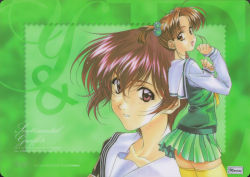 Rule 34 | 1990s (style), 2girls, multiple girls, nagakura emiru, nanase yuu, school uniform, sentimental graffiti, serafuku