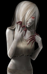Rule 34 | 1girl, blood, claws, grey hair, left 4 dead, long hair, mameneko, red eyes, solo, tears, torn clothes, witch (left4dead), zombie