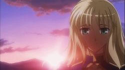 Rule 34 | 1girl, animated, animated gif, artoria pendragon (fate), blonde hair, fate/stay night, fate (series), green eyes, long hair, saber (fate), smile, sunrise