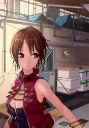 Rule 34 | 1girl, breasts, closed mouth, earrings, highres, jewelry, kowloon&#039;s gate, madbros, short hair, solo, xiaohei