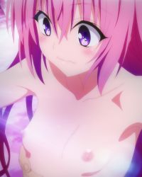 Rule 34 | 1girl, blush, breasts, collarbone, flat chest, highres, long hair, nana asta deviluke, nipples, nude, pink hair, purple eyes, screencap, small breasts, solo focus, stitched, third-party edit, to love-ru, to love-ru darkness, to love-ru darkness 2nd