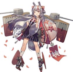 Rule 34 | 1girl, anchor, animal ears, azur lane, bell, black hakama, black skirt, bow, bright pupils, cherry blossoms, closed mouth, eyebrows, facing away, fox ears, fox tail, full body, geta, gohei, grey hair, hair bell, hair bow, hair ornament, hakama, hand on own hip, jacket, japanese clothes, jingle bell, kamikaze (azur lane), legs apart, long hair, long sleeves, machinery, multicolored hair, norizc, official art, orange eyes, petals, red bow, red hair, remodel (azur lane), ribbon-trimmed clothes, ribbon-trimmed sleeves, ribbon trim, shide, skirt, smile, socks, solo, straight hair, streaked hair, tachi-e, tail, tassel, tongue, tongue out, torpedo, transparent background, turret, two-tone hair, v-shaped eyebrows, very long hair, white pupils, white socks, wide sleeves