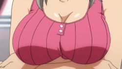 Rule 34 | 10s, 1girl, animated, animated gif, binbougami ga!, bouncing breasts, breast hold, breast lift, breasts, cleavage, crossed arms, large breasts, sakura ichiko, solo, tank top