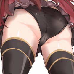 Rule 34 | 10s, 1girl, animated, animated gif, ass, black panties, black thighhighs, brown hair, cameltoe, cleft of venus, forte (shingeki no bahamut), from behind, granblue fantasy, head out of frame, long hair, lowres, panties, rumiya9i, shingeki no bahamut, shiny clothes, shiny skin, skirt, solo, thighhighs, underwear, very long hair