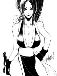 Rule 34 | 1girl, breasts, cleavage, falcoon, large breasts, long hair, shiranui mai, the king of fighters