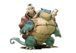 Rule 34 | artist name, blastoise, closed mouth, creatures (company), full body, game freak, gen 1 pokemon, justinchans, looking at viewer, nintendo, no humans, pokemon, pokemon (creature), shell, simple background, solo, white background