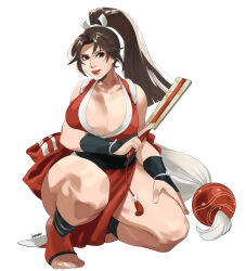 1girl breasts fatal_fury large_breasts long_hair ponytail shiranui_mai