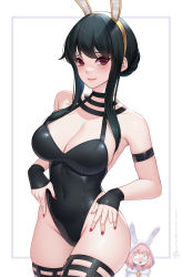 Rule 34 | 2girls, :o, alternate costume, animal ears, animal hood, anya (spy x family), arm strap, artist name, bare shoulders, black choker, black gloves, black hair, black leotard, black thighhighs, blush, breasts, carrot, child, choker, cleavage, closed mouth, commentary, covered navel, cowboy shot, deviantart username, fake animal ears, fingerless gloves, furrowed brow, gloves, gold hairband, groin, hairband, highres, hood, jurrig, large breasts, leotard, long hair, looking at another, looking at viewer, medium hair, mother and daughter, multiple girls, nail polish, open mouth, pink hair, playboy bunny, rabbit ears, rabbit hood, raised eyebrows, red eyes, red nails, short hair with long locks, sidelocks, skindentation, smile, solo focus, spy x family, sweater, thighhighs, watermark, web address, white sweater, wide-eyed, yor briar