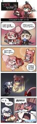 Rule 34 | 4koma, 5girls, :&lt;, :3, = =, ^^^, absurdres, aged down, angry, animal, animal on head, apron, artist name, black cat, black gloves, black ribbon, black thighhighs, black vest, blank eyes, blonde hair, blue ribbon, blush, braid, brown apron, brown eyes, brown hair, carrying, cat, cat on head, chalkboard, chibi, clip studio paint (medium), closed eyes, comic, commentary request, container, cotton candy, crying, crying with eyes open, cup, detached sleeves, disappear, eating, eyes visible through hair, fish, food, gameplay mechanics, girls&#039; frontline, gloves, green eyes, hair between eyes, hair ornament, hair ribbon, hairclip, hand on own cheek, hand on own face, hand on own hip, happy, hat, hexagram, highres, holding, holding food, holding plate, ice cream cone, korean commentary, korean text, long hair, looking at another, looking at viewer, looking back, madcore, medium hair, mp40 (girls&#039; frontline), mp40 (thumbelina) (girls&#039; frontline), muffin, multiple girls, neck ribbon, negev (girls&#039; frontline), negev (little drifter) (girls&#039; frontline), official alternate costume, on head, one side up, open mouth, oversized object, paper, pink hair, plate, red eyes, red skirt, ribbon, school uniform, screaming, short hair, single braid, skirt, smile, sound effects, sparkle, spas-12 (girls&#039; frontline), springfield (girls&#039; frontline), standing, star (symbol), star hair ornament, star of david, stuffed animal, stuffed toy, surprised, sweatdrop, swordfish, teacup, tears, teddy bear, teeth, thighhighs, translation request, turn pale, upper teeth only, very long hair, vest, wa2000 (girls&#039; frontline), wavy mouth, weapon case, white hair