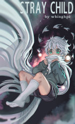 Rule 34 | 1boy, absurdres, aqua eyes, child, commentary request, covered mouth, highres, male focus, original, shorts, sitting, sky, socks, solo, space, star (sky), starry sky, whinghope, white hair