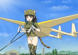 Rule 34 | 1girl, aircraft, animal ears, ao beko, aoi ushi, cat ears, cat tail, character request, ears through headwear, fundoshi, game console, glider, helmet, japanese clothes, military, military vehicle, motor vehicle, original, personification, solo, strike witches, tail, tank, uniform, vehicle, wii, world witches series