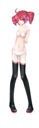 Rule 34 | 1girl, bra, drill hair, full body, kasane teto, lingerie, long image, panties, solo, standing, tall image, thighhighs, transparent background, twin drills, twintails, underwear, underwear only, utau, vocaloid, zettai ryouiki