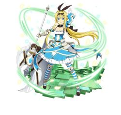 Rule 34 | 1girl, alice zuberg, arm up, armpits, axe, black bow, black bowtie, black footwear, black ribbon, blonde hair, blue eyes, bow, bowtie, breasts, choker, cleavage, detached sleeves, dress, floating hair, full body, gloves, hair between eyes, hair ribbon, holding, holding weapon, long hair, looking at viewer, medium breasts, ribbon, ribbon-trimmed dress, simple background, sleeveless, sleeveless dress, smile, solo, standing, striped clothes, striped legwear, striped thighhighs, sword art online, thighhighs, very long hair, weapon, white background, white gloves