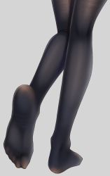Rule 34 | 1girl, black pantyhose, close-up, feet, fine fabric emphasis, grey background, gurande (g-size), highres, kneepits, legs, no shoes, original, pantyhose, simple background, soles, solo, standing, standing on one leg
