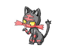 Rule 34 | 10s, animated, animated gif, colored sclera, creatures (company), drawfag, fire, game freak, gen 7 pokemon, licking, litten, looking at viewer, lowres, mon311, nintendo, no humans, non-web source, pokemon, pokemon (creature), pokemon sm, solo, yellow sclera