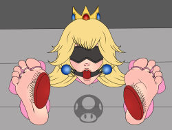 Rule 34 | barefoot, bdsm, blindfold, bondage, bound, bound toes, tickling feet, gagged, highres, mario (series), nintendo, princess peach, restrained, soles, super mario bros. 1, tagme, tickle torture, tickling