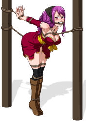 Rule 34 | 1girl, bdsm, blush, bondage, bound, breasts, cleavage, fairy tail, highres, large breasts, meredy (fairy tail), pink hair, sketch lanza, smile