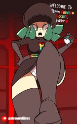 Rule 34 | 1girl, animated, animated gif, artist name, belt, black gloves, black hat, black skirt, black thighhighs, blush, boots, breasts, creatures (company), diives, elbow gloves, female focus, femdom, from below, game freak, gloves, green eyes, green hair, hand on own hip, hand up, hat, heart, highres, holding, holding poke ball, indoors, leg lift, looking at viewer, looking down, matching hair/eyes, medium breasts, nintendo, npc trainer, open mouth, panties, pantyshot, patreon logo, patreon username, poke ball, pokemon, pokemon usum, red background, short hair, simple background, skirt, smile, solo, spoken heart, standing, talking, team rainbow rocket, team rainbow rocket grunt, teeth, thigh boots, thighhighs, underwear, upskirt, watermark, white panties