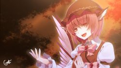 Rule 34 | 1girl, animal ears, blush, crote, dress, hand on own chest, hat, highres, long sleeves, mystia lorelei, open mouth, pink hair, red eyes, short hair, smile, solo, touhou, wings