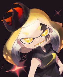 Rule 34 | 1girl, absurdres, armor, blonde hair, breastplate, cross-shaped pupils, facepaint, highres, inari1369, inkling, looking at viewer, medium hair, mole, mole under mouth, nintendo, open mouth, pearl (splatoon), sleeveless, smile, solo, splatoon (series), splatoon 2, suction cups, symbol-shaped pupils, teeth, tentacle hair, upper body, yellow eyes