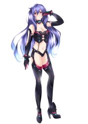 Rule 34 | 1girl, absurdres, blue hair, blush, bodysuit, breasts, cleavage, elbow gloves, gloves, highres, iris heart, large breasts, leotard, long hair, navel, neptune (series), power symbol, pururut, red eyes, sad, simple background, smile, solo, symbol-shaped pupils, very long hair, white background