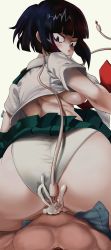 Rule 34 | ass, boku no hero academia, clothed female nude male, cowgirl position, cum, cum in pussy, ejaculation, ejaculation while penetrated, faceless, faceless male, girl on top, green skirt, hetero, highres, jirou kyouka, noblood (ryandomonica), nude, panties, sex, shonen jump, short hair, skirt, straddling, underwear, white panties