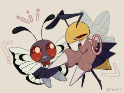 Rule 34 | ..., a-nya, antennae, bee, beedrill, blush, bow, bow tie, bug, butterfly, butterfree, creatures (company), fang, game freak, gen 1 pokemon, insect, nintendo, pokemon, pokemon (creature), red eyes, school uniform, skirt, twitter username