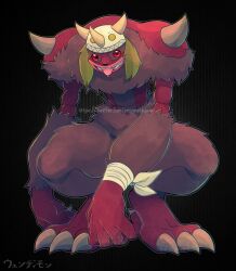 Rule 34 | claws, digimon, digimon (creature), hat, highres, horns, solo, tongue, tongue out, wendimon