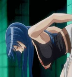 Rule 34 | 00s, animated, animated gif, blue hair, breasts, lowres, nipples, sexually suggestive, tagme, tokyo requiem