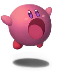 Rule 34 | 1boy, full body, jumping, kirby, kirby (series), male focus, nintendo, open mouth, outstretched arms, purple eyes, shadow, solo, spread arms