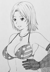 Rule 34 | 1girl, absurdres, breasts, dead or alive, highres, large breasts, monochrome, solo, tecmo, tina armstrong, yoshimasa