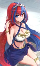 Rule 34 | absurdres, alear (female) (fire emblem), alear (fire emblem), blue eyes, blue hair, breasts, cleavage, fire emblem, fire emblem engage, gonzarez, heterochromia, highres, large breasts, multicolored hair, nintendo, red eyes, red hair, two-tone hair