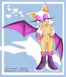 Rule 34 | animal ears, blush, grabbing another&#039;s breast, breasts, furry, grabbing, large breasts, nipples, pussy, rouge the bat, sega, sonic (series), tail, wings
