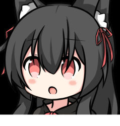 Rule 34 | 1girl, :o, alice mana, alice mana channel, animal ear fluff, animal ears, black background, black dress, black hair, blush, dress, hair between eyes, hair ribbon, long hair, looking at viewer, nagato-chan, open mouth, portrait, red eyes, red ribbon, ribbon, simple background, solo, virtual youtuber