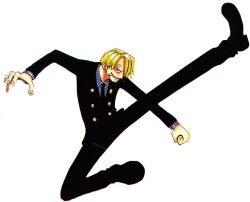 Rule 34 | 1boy, blonde hair, capoeira, cigarette, flying kick, formal, full body, kicking, male focus, one piece, sanji (one piece), solo, suit