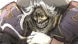 Rule 34 | 1boy, :d, beard, christopher columbus (fate), crazy eyes, crazy smile, evil grin, evil smile, facial hair, fate/grand order, fate (series), green eyes, grey hair, grin, hand up, hat, kankan33333, long beard, looking at viewer, male focus, old, old man, open mouth, pirate, pirate hat, sketch, smile, solo, sparkling eyes, teeth, upper body, white hair, wrinkled skin