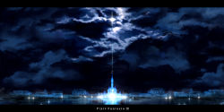 Rule 34 | cityscape, cloud, glowing, night, no humans, pixiv fantasia, pixiv fantasia 3, scenery, sky, yuki tomo, yukitomo