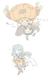 Rule 34 | &gt; &lt;, 2girls, abyssal ship, blade (galaxist), blonde hair, candle, cape, carrying, carrying under arm, chibi, closed eyes, cosplay, elbow gloves, gloves, heart, jack-o&#039;-lantern, kantai collection, long hair, multiple girls, open mouth, pale skin, personification, shimakaze (kancolle), silver hair, simple background, sketch, skirt, smile, socks, striped clothes, striped legwear, striped thighhighs, ta-class battleship, take it home, thighhighs, white background, white gloves, wo-class aircraft carrier, wo-class aircraft carrier (cosplay)
