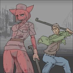 Rule 34 | furry, lowres, parody, smoking pipe, silent hill, tagme, zombie