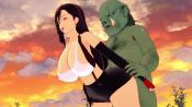Rule 34 | 1boy, 1girl, 3d, ahegao, animated, arm grab, arms behind back, ass, bald, black nails, black skirt, black sleeves, bouncing breasts, breasts, brown hair, cleavage, clothes lift, cloud, colored skin, covered erect nipples, detached sleeves, earrings, evening, fat, fat man, final fantasy, final fantasy vii, fingerless gloves, forced, fucked silly, gloves, green skin, half-closed eyes, hetero, highres, holding, huge ass, huge breasts, interspecies, jewelry, koikatsu (medium), large breasts, leaning forward, leather skirt, looking up, miniskirt, monster, nail polish, open mouth, orc, orgasm, outdoors, patreon, ponytail, red eyes, red gloves, revealing clothes, scar, scar across eye, scar on face, sex, sex from behind, skin tight, skirt, skirt lift, sky, smegma, suspenders, takeo92, tank top, tifa lockhart, tongue, tongue out, tusks, uncensored, underwear, video, white tank top, wide hips
