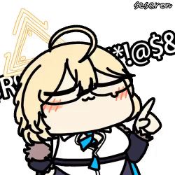 Rule 34 | 1girl, ahoge, animated, animated gif, blue archive, closed eyes, glasses, kotori (blue archive), lowres, seseren, short hair, talking