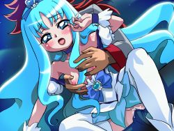 Rule 34 | blush, grabbing another&#039;s breast, breasts, cure marine, gipsy underground, grabbing, heartcatch precure!, kurumi erika, precure, pussy juice, small breasts
