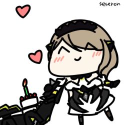 Rule 34 | 1girl, ^ ^, animated, animated gif, cake, candle, closed eyes, food, headpat, heart, lowres, seseren, short hair, smile