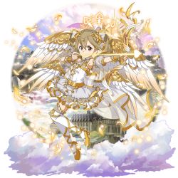 Rule 34 | 1girl, ankle ribbon, armpits, arrow (projectile), belt, belt buckle, bow (weapon), brown hair, buckle, closed mouth, detached sleeves, feathered wings, feathers, floating hair, full body, hair between eyes, hair ornament, highres, holding, holding arrow, holding bow (weapon), holding weapon, layered skirt, leg ribbon, looking at viewer, medium hair, miniskirt, official art, pleated skirt, red eyes, ribbon, see-through, short sleeves, silica, skirt, solo, sword art online, thighhighs, transparent background, weapon, white feathers, white skirt, white thighhighs, white wings, wings, wrist cuffs, yellow belt, yellow footwear, yellow ribbon, zettai ryouiki