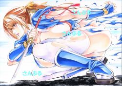 Rule 34 | 1girl, breasts, dead or alive, kasumi (doa), large breasts, ponytail, torn clothes, yqgkg