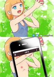 Rule 34 | 1girl, breasts, highres, phone, short hair, small breasts, weryhentai, x-ray